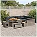 Set Divano da Giardino con cuscino 12 pcs Grigio Poly Rattan - Foto miniatura 3