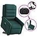 Poltrona Alzapersona Reclinabile Verde Scuro in Tessuto - Foto miniatura 9