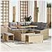 Set Divano da Giardino con cuscino 8 pcs Beige e Grigio Chiaro - Foto miniatura 2