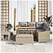 Set Divano da Giardino con cuscino 8 pcs Beige e Grigio Chiaro - Foto miniatura 3