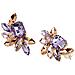 Orecchini a Bottone Viola in Fiore Collezione Diva - Foto miniatura 3