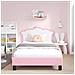 Struttura letto bambini con testata Rosa 80 x 200 cm PU - Foto miniatura 3