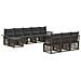 Set Divano da Giardino 10 pcs Grigio polyrattan - Foto miniatura 1
