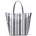 Borsa Donna Shopper L. 12.12 Righe Verticali Unica Bianco Blu - Foto miniatura 3