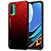 Custodia Compatibile Con Xiaomi Redmi 9t / Poco M3 In Rosso - Nero - Coperchio Protettivo Bicolore In Vetro Temperato E Silicone Tpu - Foto miniatura 1