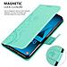 Custodia Compatibile Con Samsung Galaxy A40 / A40s In Turchese Fiore - Coperchio Protettivo In Design Floreale Con Chiusura Magnetica, Funzione Stand E Slot Per Carte - Foto miniatura 4