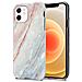 Custodia Compatibile Con Apple Iphone 12 / Iphone 12 Pro In Marmo Bianco Rosa No. 21 - Coperchio Protettivo In Silicone Tpu Con Motivo A Mosaico - Foto miniatura 1