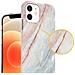 Custodia Compatibile Con Apple Iphone 12 / Iphone 12 Pro In Marmo Bianco Rosa No. 21 - Coperchio Protettivo In Silicone Tpu Con Motivo A Mosaico - Foto miniatura 3