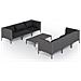 Set Divani Giardino 7 Pz Con Cuscini In Polyrattan Grigio Scuro - Foto miniatura 1