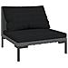 Set Divani Giardino 7 Pz Con Cuscini In Polyrattan Grigio Scuro - Foto miniatura 2