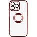 Cover Silicone Iphone 14 Pro Max Trasparente Bordo Rosa Cromato - Foto miniatura 1