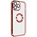 Cover Silicone Iphone 14 Pro Max Trasparente Bordo Rosa Cromato - Foto miniatura 2