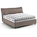 Letto Piazza E Mezza Gloria, Letto Contenitore Con Rivestimento In Tessuto, 100% Made In Italy, Apertura Frontale, Adatto Per Materasso Cm 120x190, Tortora - Foto miniatura 2