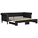 Divano Letto Con Letto Estraibile Nero 90x200 Cm In Similpelle - Foto miniatura 2