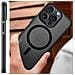 Cover Magsafe Per Iphone 15 Pro Max Robusta Antiscivolo Grip Case Nera - Foto miniatura 5
