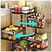 Carrello Trolley Cucina In Metallo 6 Ripiani 26x85 4 Ruote Salvaspazio Nero - Foto miniatura 5