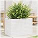 Fioriera Da Giardino Bianca 70x40x45,5cm Legno Massello Di Pino - Foto miniatura 1