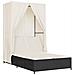 Lusso Casadino -  Lettino Prendisole Con Tetto E Tende Nero In Polyrattan - Foto miniatura 1