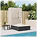 Lusso Casadino -  Lettino Prendisole Con Tetto E Tende Nero In Polyrattan - Foto miniatura 8