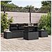 Set da pranzo da giardino 6 pezzi con cuscini Nero Polyrattan - Foto miniatura 2