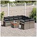 Set di Divani da Giardino  9 Pezzi con Cuscini Grigio Polyrattan Acacia, Divano da Giardino bidimensionale  con Spazio di Stoccaggio & Cuscini Grigio Polyrattan - Foto miniatura 3