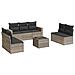 Set Divano da Giardino 8pz con Cuscini Grigio Chiaro Polyrattan - Foto miniatura 1