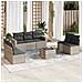 Set Divano da Giardino 8pz con Cuscini Grigio Chiaro Polyrattan - Foto miniatura 2