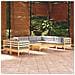 Set Divani da Giardino 10 pz con Cuscini Grigi Massello di Pino - Foto miniatura 2