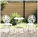 Set Bistro da Giardino in 3 Pezzi vitaXL Bianco in Alluminio Fuso - Foto miniatura 2