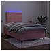 Letto a Molle con Materasso e LED Rosa 120x190 cm in Velluto - Foto miniatura 4