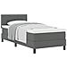 Letto Box Spring con Materasso Grigio Scuro 100x200 cm Tessuto - Foto miniatura 1