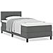 Letto Box Spring con Materasso Grigio Scuro 100x200 cm Tessuto - Foto miniatura 4
