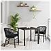 Set da Pranzo per Giardino 3 pcs Nero Poly Rattan - Foto miniatura 2