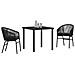 Set da Pranzo per Giardino 3 pcs Nero Poly Rattan - Foto miniatura 3