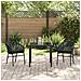 Set da Pranzo per Giardino 3 pcs Nero Poly Rattan - Foto miniatura 4