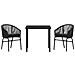 Set da Pranzo per Giardino 3 pcs Nero Poly Rattan - Foto miniatura 7