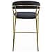 Sgabello BADIA in velluto nero con gambe dorate per cucina - Foto miniatura 3