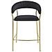 Sgabello BADIA in velluto nero con gambe dorate per cucina - Foto miniatura 4