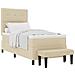 Letto a molle con materasso Crema 90 x 190 cm Tessuto - Foto miniatura 1