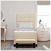 Letto a molle con materasso Crema 90 x 190 cm Tessuto - Foto miniatura 3