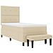 Letto a molle con materasso Crema 90 x 190 cm Tessuto - Foto miniatura 7