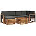 Set divani 7 pcs Naturale e Antracite Legno di Acacia Massello - Foto miniatura 1