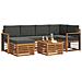 Set divani 7 pcs Naturale e Antracite Legno di Acacia Massello - Foto miniatura 3