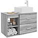 Set di mobili per il bagno 2 pcs Sonoma grigio - Foto miniatura 3