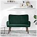 Sofa a Due Posti Verde Scuro 115 x 61 x 87 cm Velluto - Foto miniatura 3