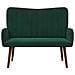 Sofa a Due Posti Verde Scuro 115 x 61 x 87 cm Velluto - Foto miniatura 4