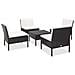 Set Divani da Giardino 5 pz con Cuscini in Polyrattan Nero - Foto miniatura 1