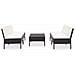 Set Divani da Giardino 5 pz con Cuscini in Polyrattan Nero - Foto miniatura 2