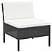 Set Divani da Giardino 5 pz con Cuscini in Polyrattan Nero - Foto miniatura 3
