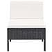 Set Divani da Giardino 5 pz con Cuscini in Polyrattan Nero - Foto miniatura 4